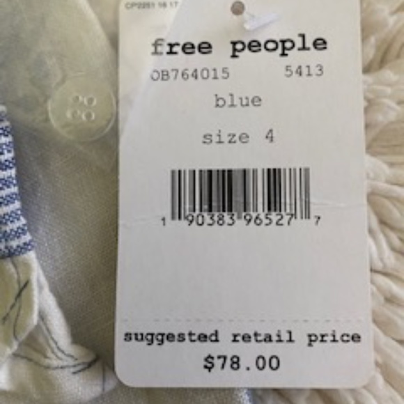 Free People Uptown Days Blue and White Striped Wrap Mini Skirt SIZE 4 - Picture 8 of 11